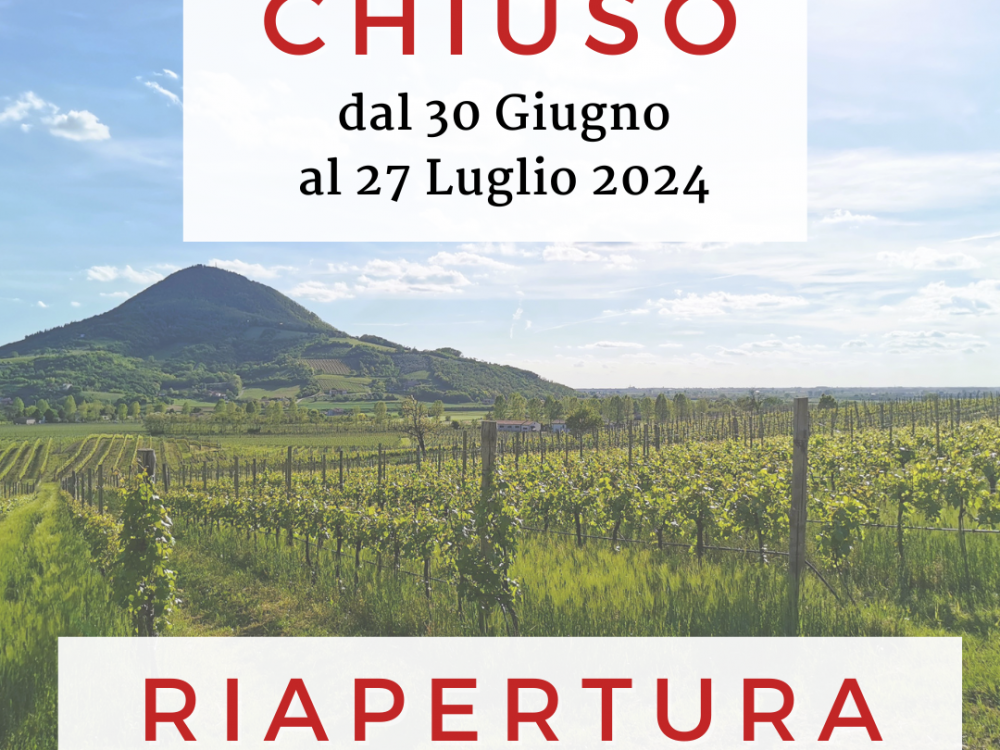 chiusura 30 giugno - 27 luglio 2024